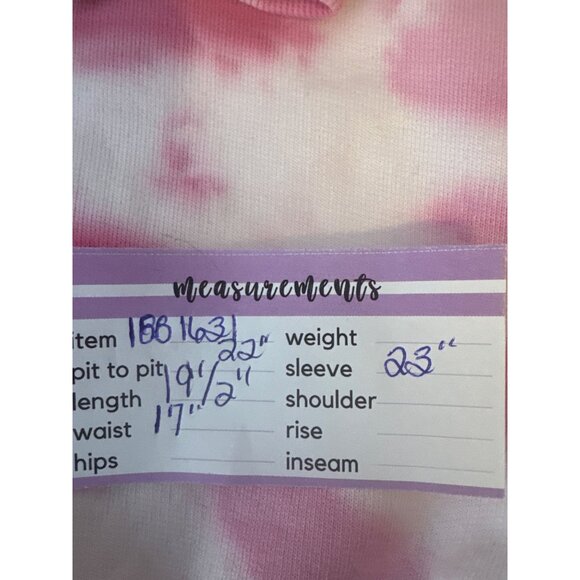 Pam & Gela Medium Tie-Dye Pink & White Cropped Sweatshirt - Picture 14 of 16